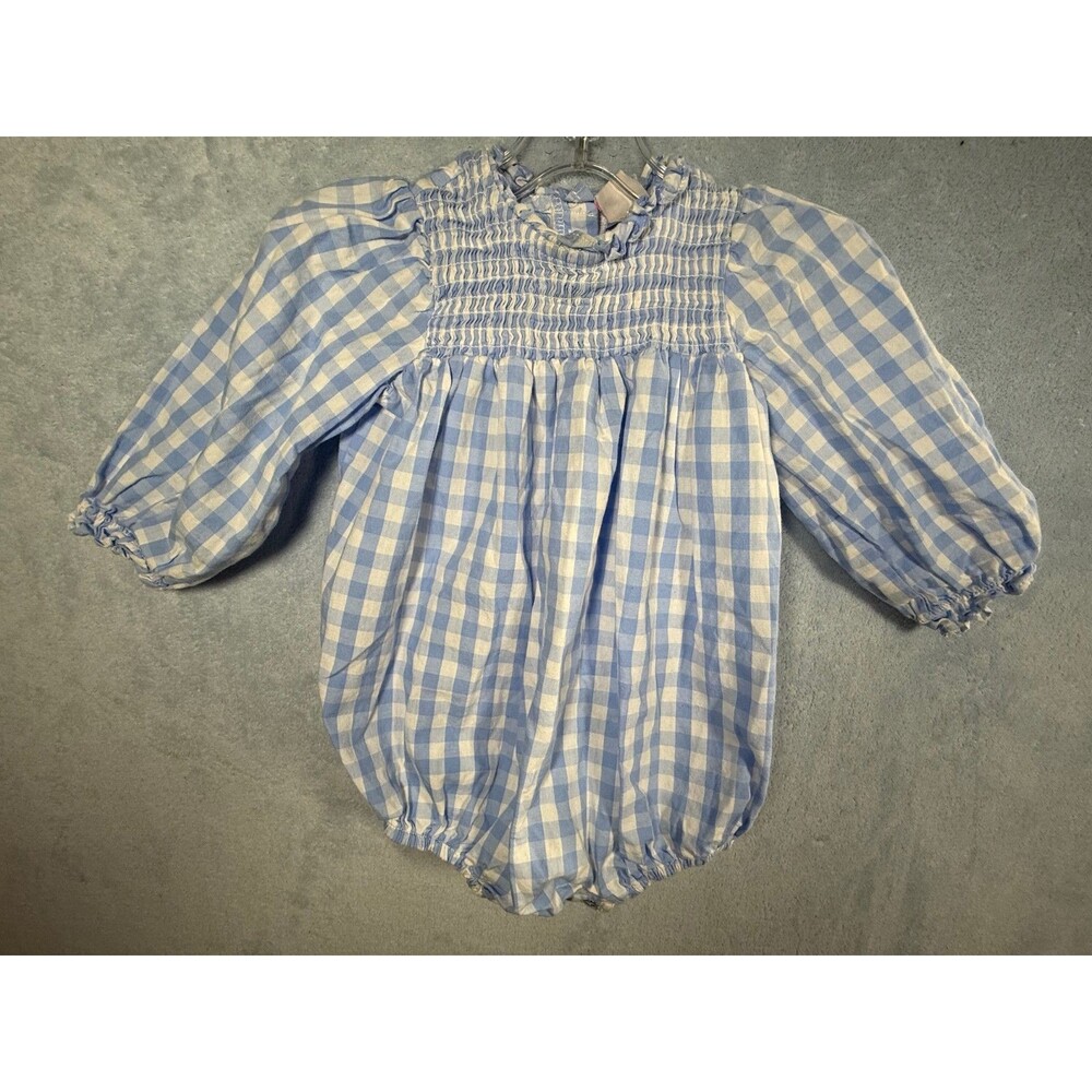 Stitchy Fish Boys Girls 18 months one piece blue smocked bubble Easter Christmas